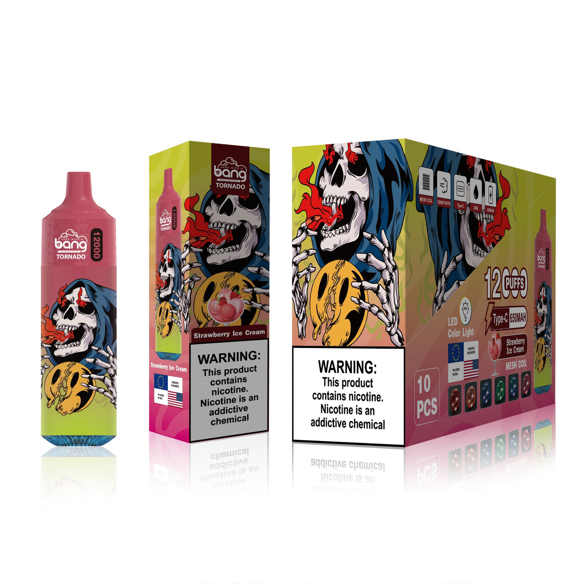 BangKing 12000 Puffs 12K Smart Full Screen Turn Ice 30ML 10ML  850mah Wholesale Disposable Vape Puff 12k Prefilled Pod