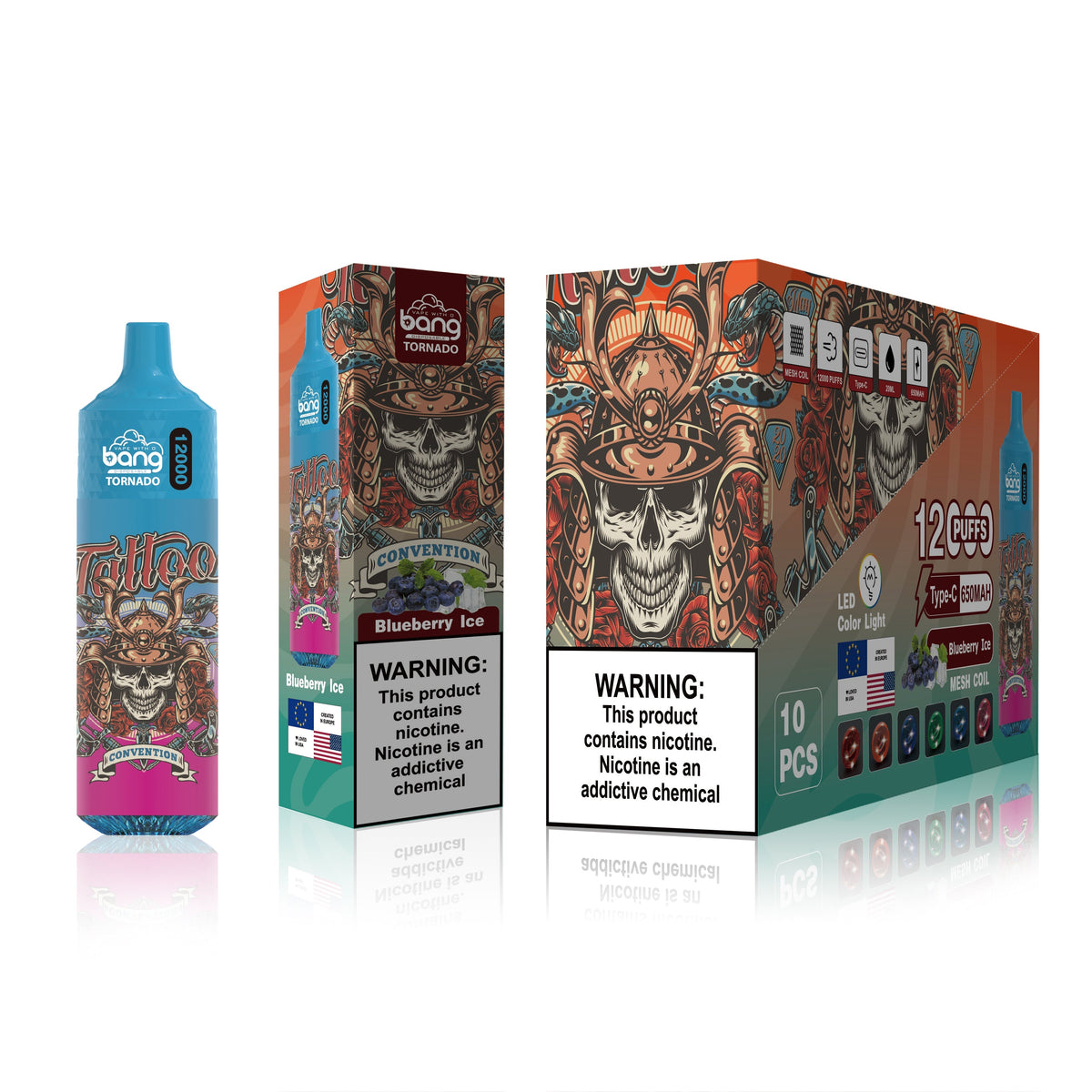 BangKing 12000 Puffs 12K Smart Full Screen Turn Ice 30ML 10ML  850mah Wholesale Disposable Vape Puff 12k Prefilled Pod