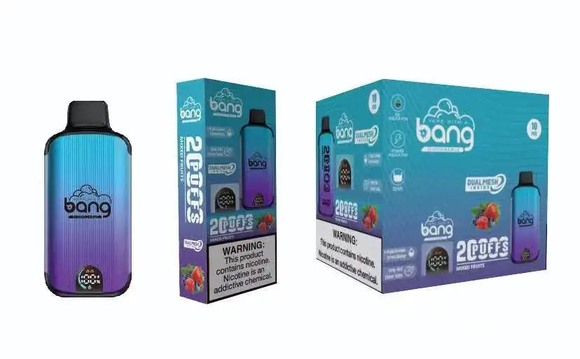 Bang 20000 Puffs Vape 20K Disposable Vape Pen(0% to 5% Nicotine)E Cigarette Prefilled 25ml 650mAh Battery 12 Flavors