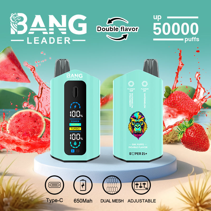 Bang Leader 50000 Puffs Disposable Vape (0% to 5% Nicotine) – Dual Pods, Unmatched Performance 650mAh battery 12 Flavors