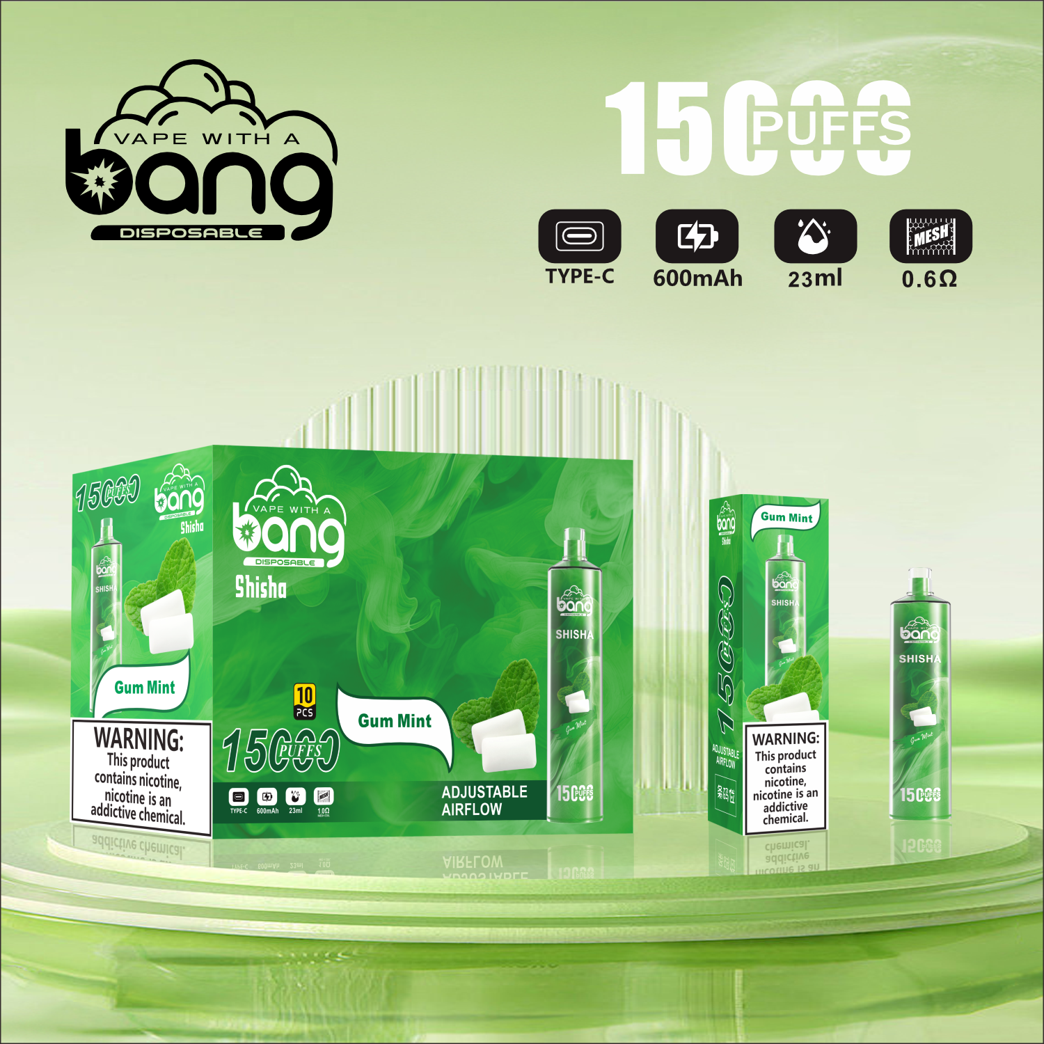 Bang King 15000 Puffs Vape 15K Disposable Vape Pen E Cigarette Prefilled 30ml 850mAh