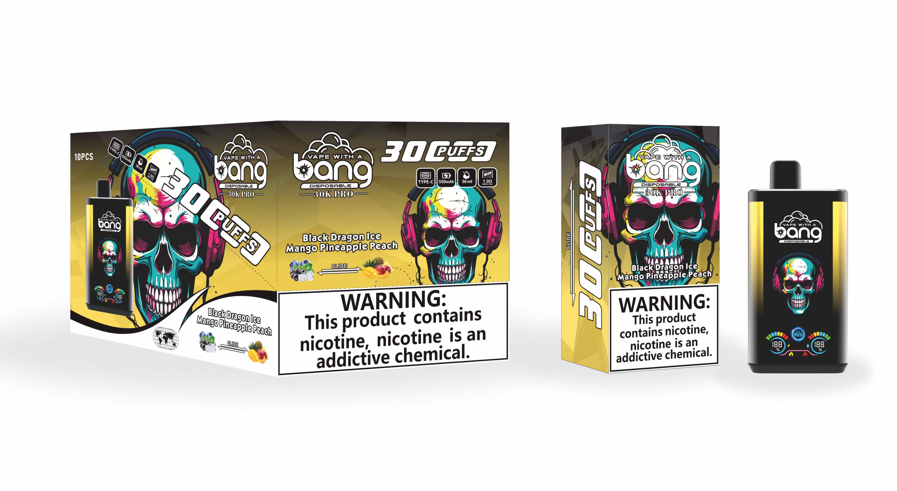 BangKing 30K Puffs Smart Full Screen Turn Ice Wholesale Disposable Vape Puff 30k Prefilled Pod-850mah  16 Flavors