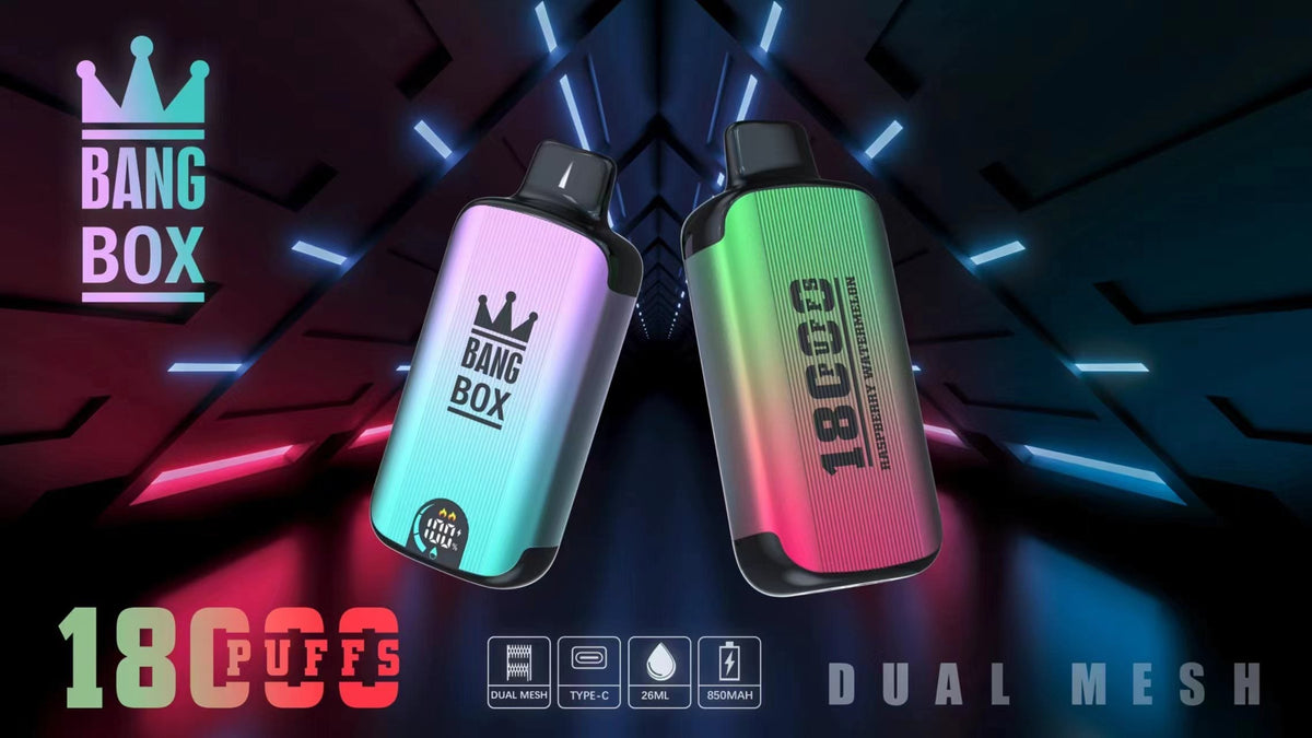 Bangbox 18000 Puffs Smart Screen Disposable E Cigarettes Vape Dual Mesh Coil Led display 26ml 850MAH 12Flavors