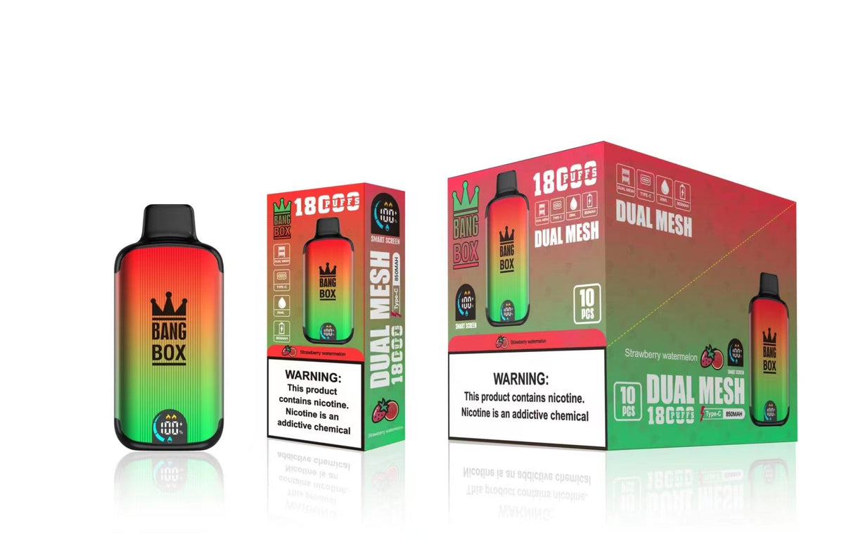 Bangbox 18000 Puffs Smart Screen Disposable E Cigarettes Vape Dual Mesh Coil Led display 26ml 850MAH 12Flavors