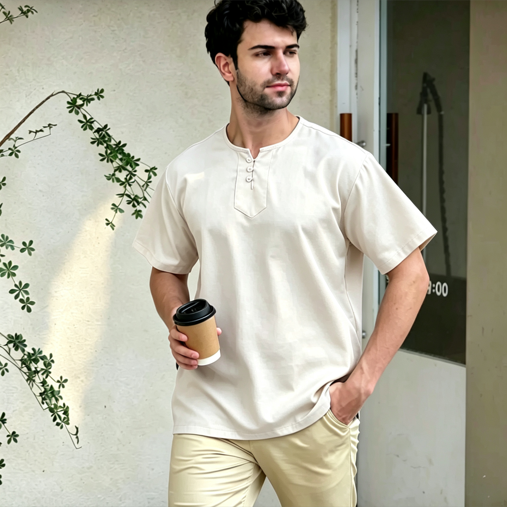 Modern Kurta Top / Modern Kurta Shirt - Khaki