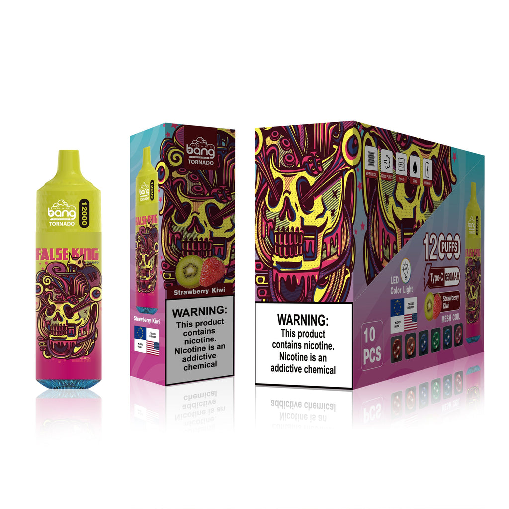 BangKing 12000 Puffs Smart Full Screen Turn Ice Wholesale Disposable Vape Puff 12k Prefilled Pod-850mAh Battery, 40ml E-liquid, Multiple Nicotine 12 Flavors