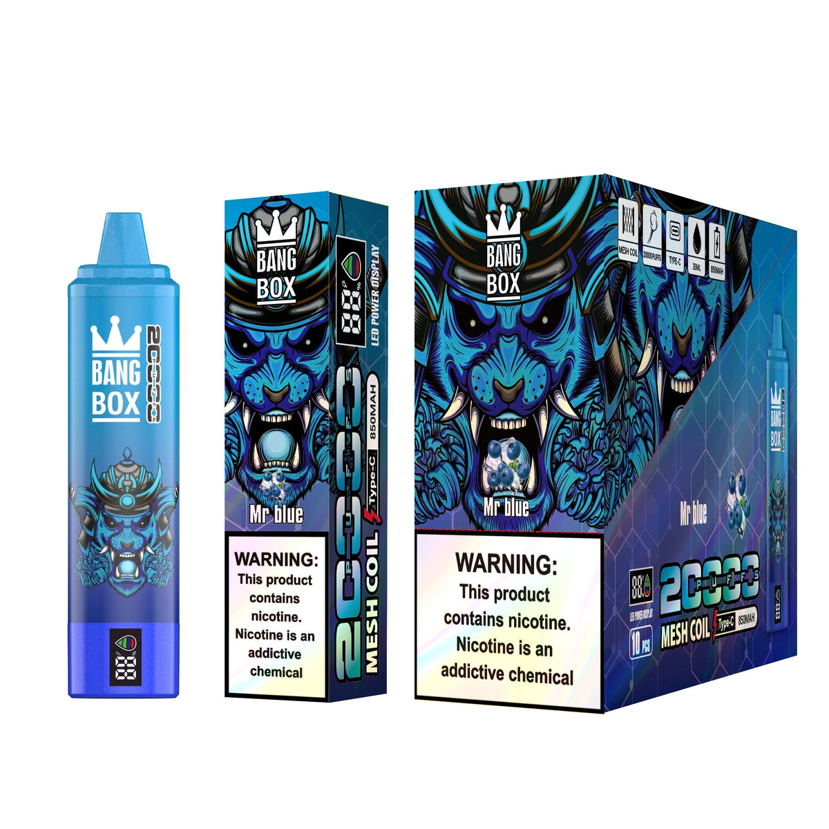 Bangbox 20000 puffs vape Led display battery 35ML 850MAH 12 Flavors
