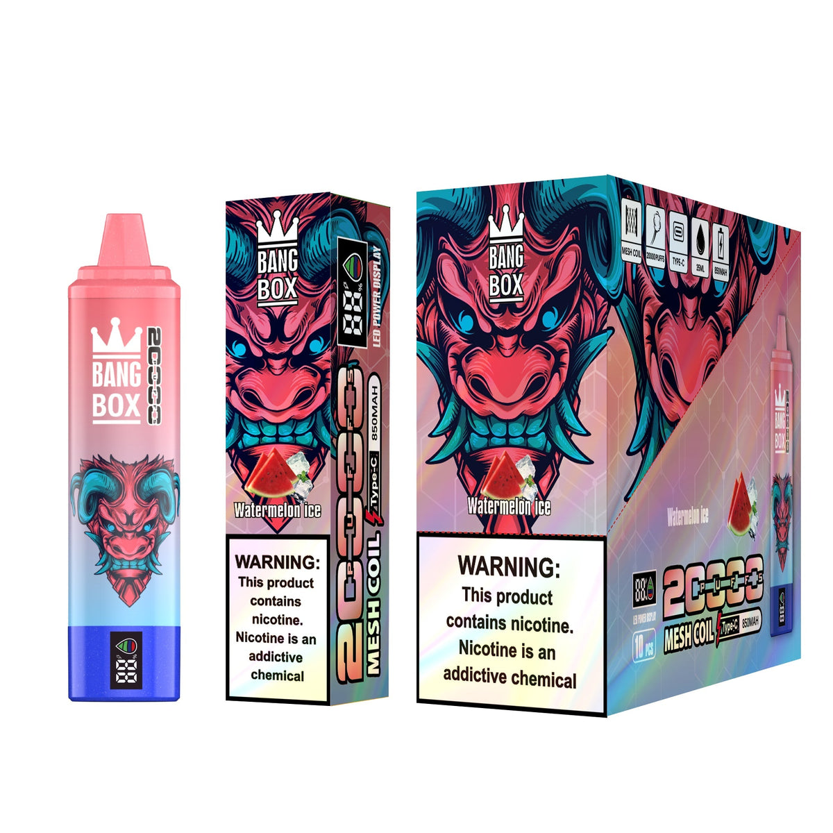 Bangbox 20000 puffs vape Led display battery 35ML 850MAH 12 Flavors