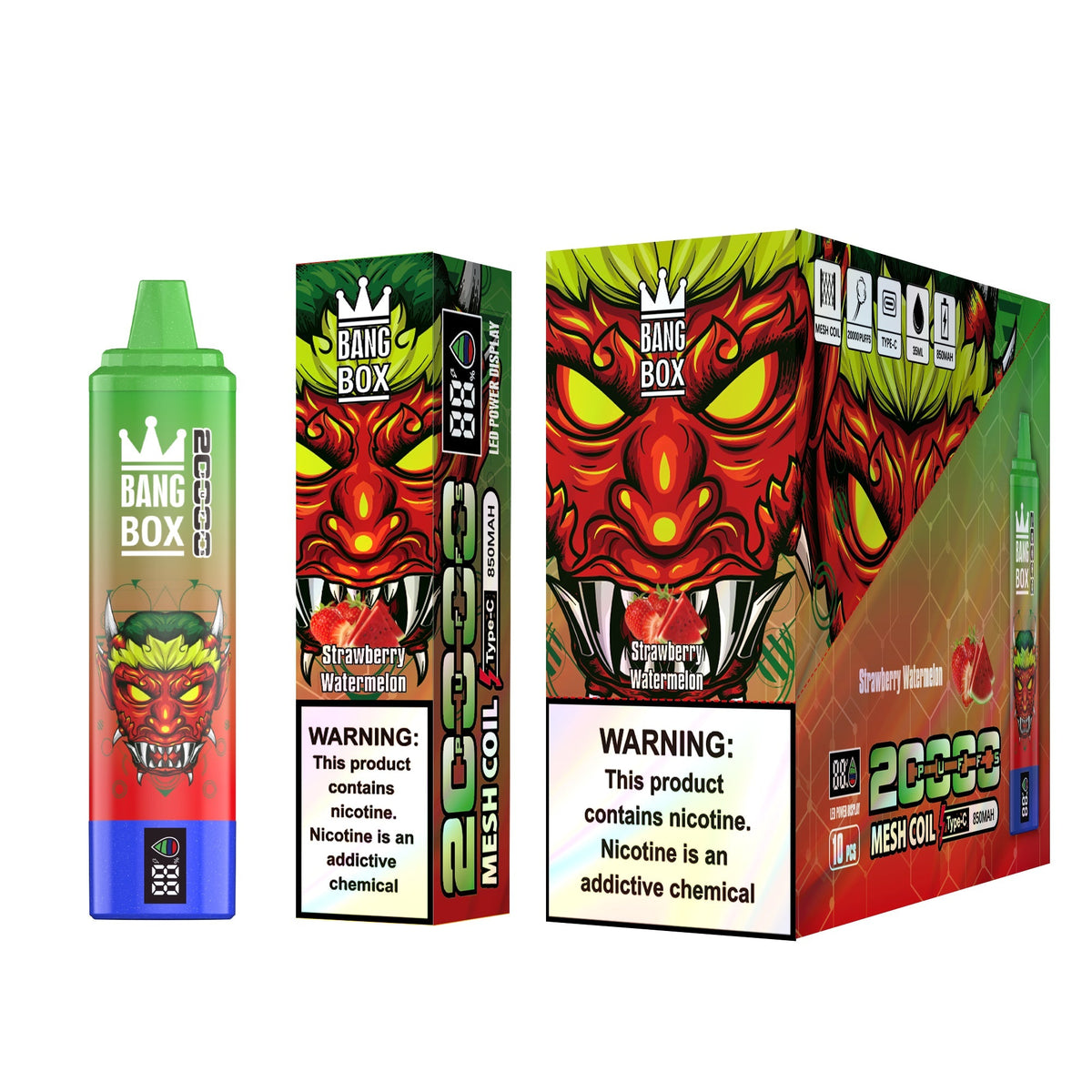 Bangbox 20000 puffs vape Led display battery 35ML 850MAH 12 Flavors