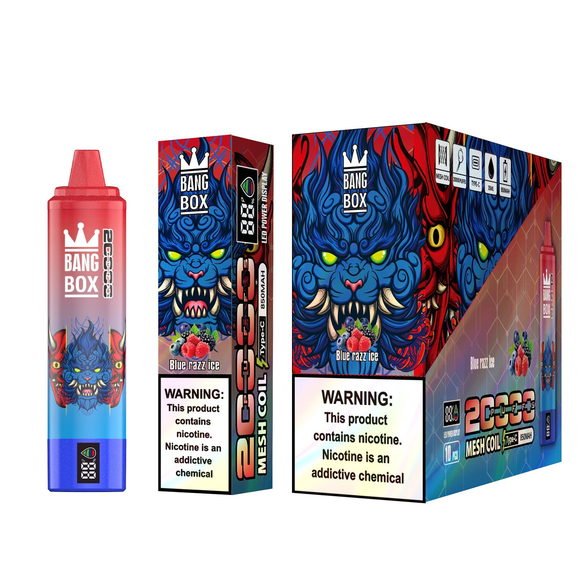 Bangbox 20000 puffs vape Led display battery 35ML 850MAH 12 Flavors