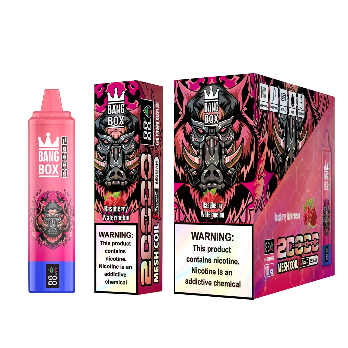 Bangbox 20000 puffs vape Led display battery 35ML 850MAH 12 Flavors