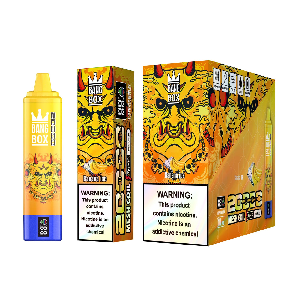 Bangbox 20000 puffs vape Led display battery 35ML 850MAH 12 Flavors