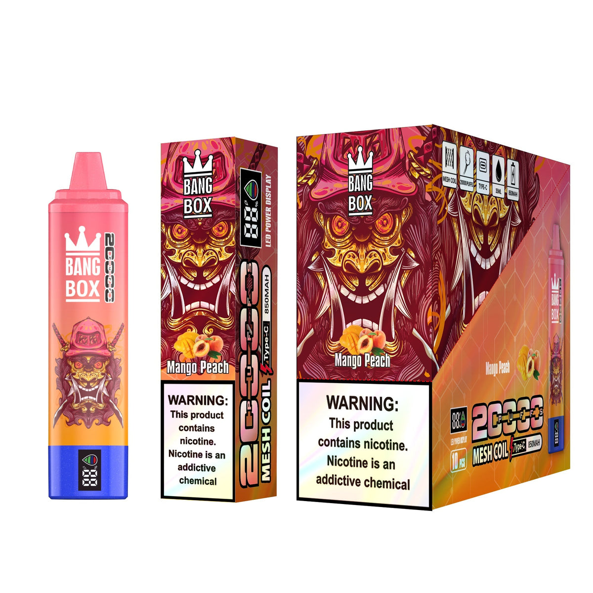 Bangbox 20000 puffs vape Led display battery 35ML 850MAH 12 Flavors