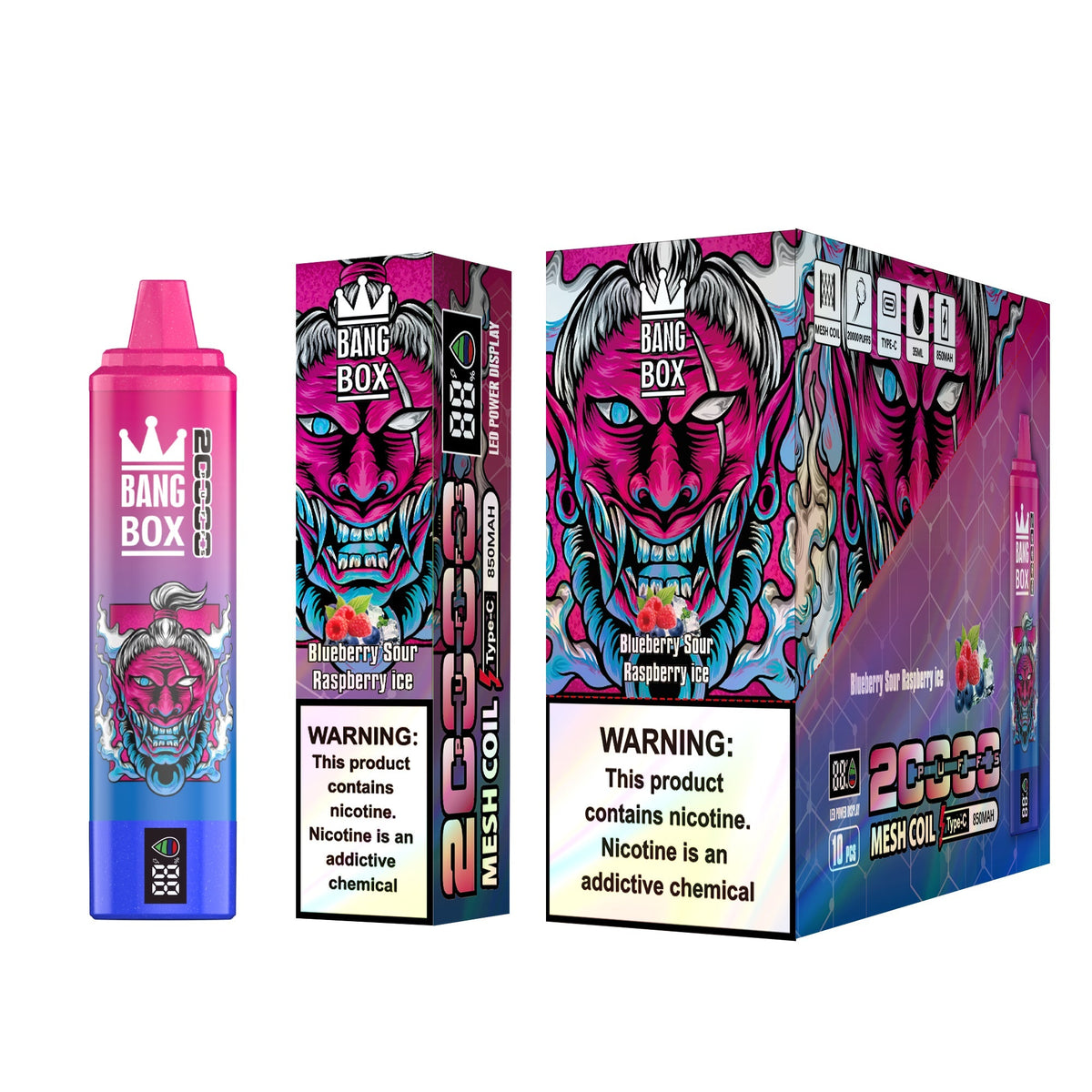 Bangbox 20000 puffs vape Led display battery 35ML 850MAH 12 Flavors