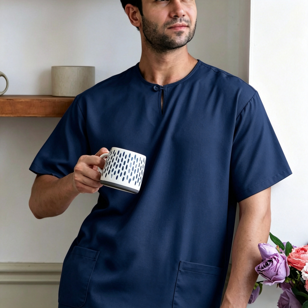Premium One-Button Kurta | Ironless Abloh Crepe - Sophisticated & Tailored Fit