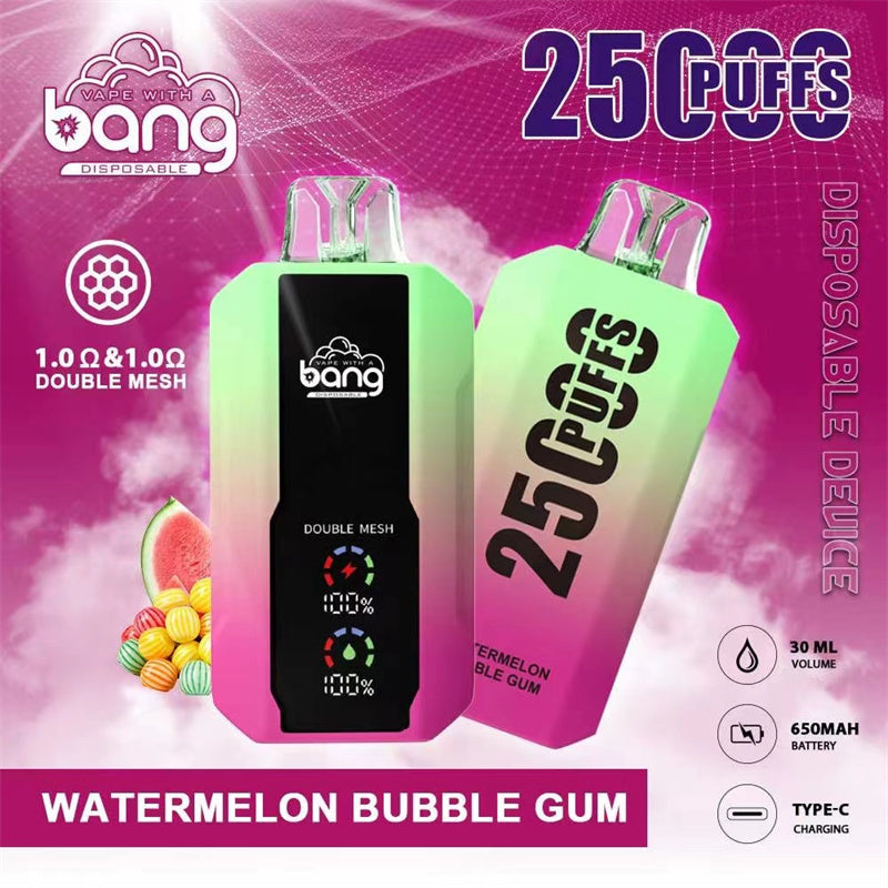 Bang 25000 Puffs Vape 25K Disposable Vape Pen E Cigarette Prefilled 30ml 650mAhDisposable Vape 12 Flavors