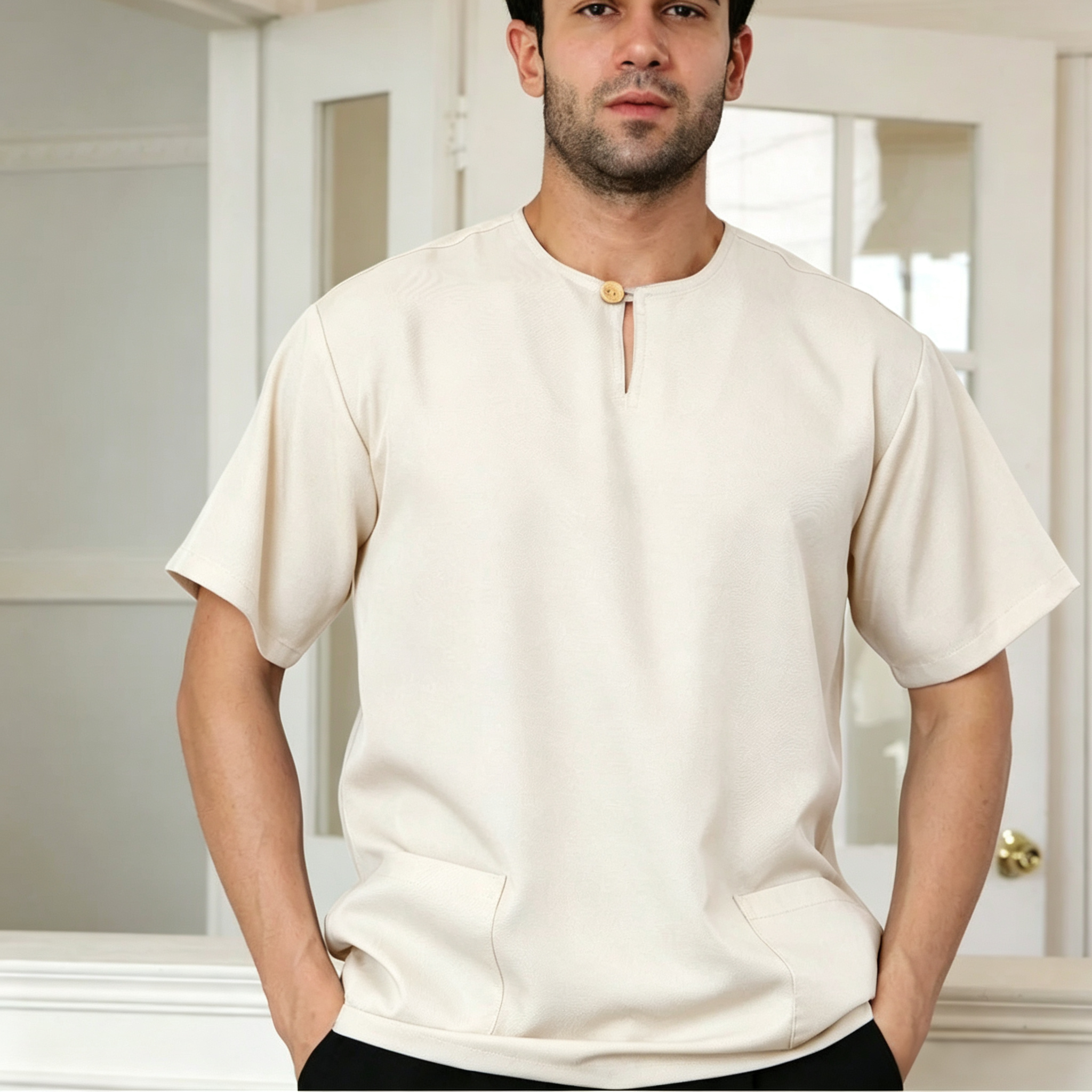 Premium One-Button Kurta | Ironless Abloh Crepe - Baju Ibadah Paling Selesa & Segak