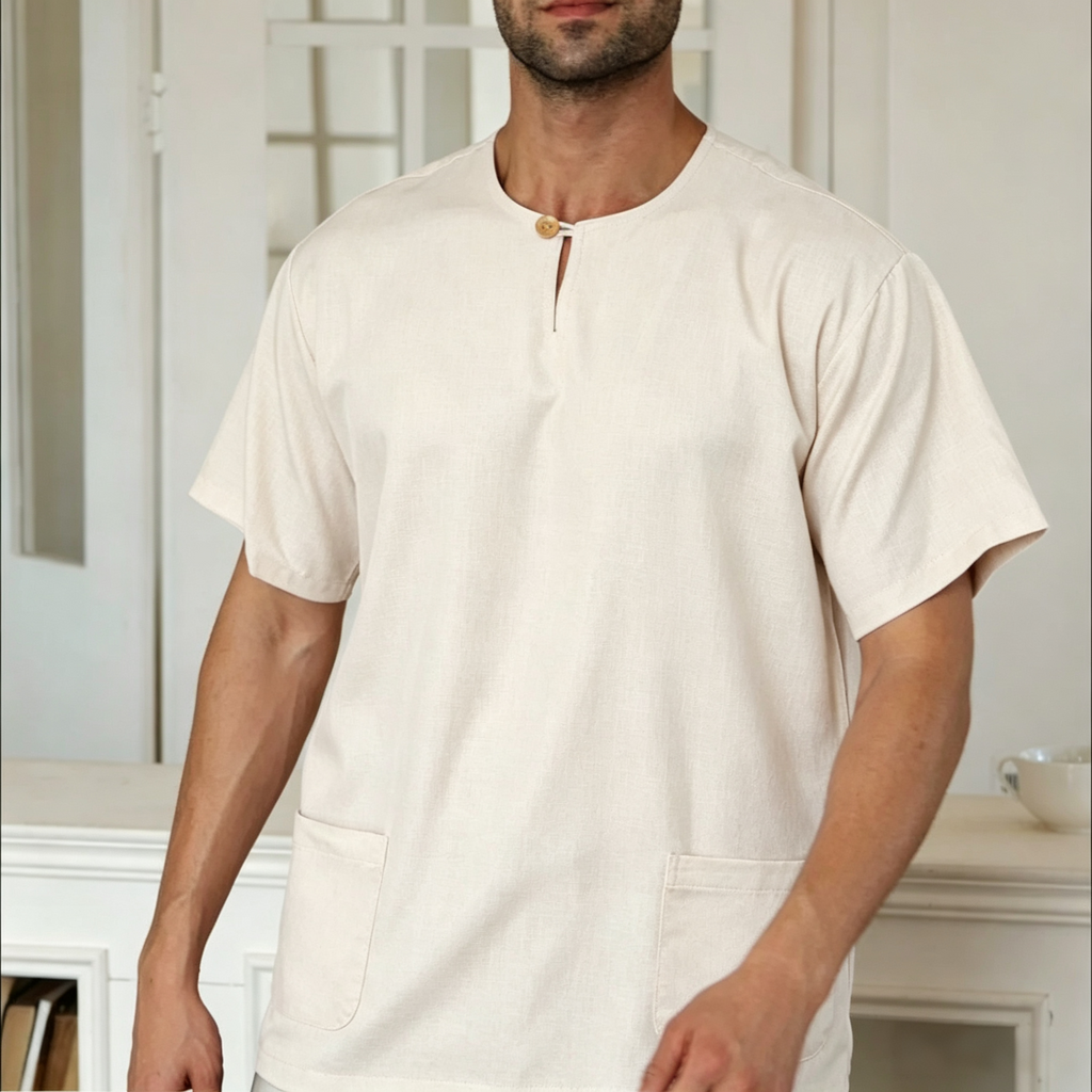 Premium One-Button Kurta | Ironless Abloh Crepe - Baju Ibadah Paling Selesa & Segak