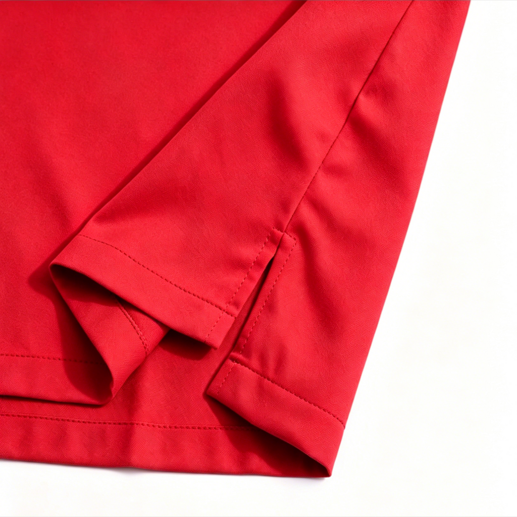 Breathable Short Sleeve Kurta - Chili Red Ultra-Cooling Men's Prayer Wear