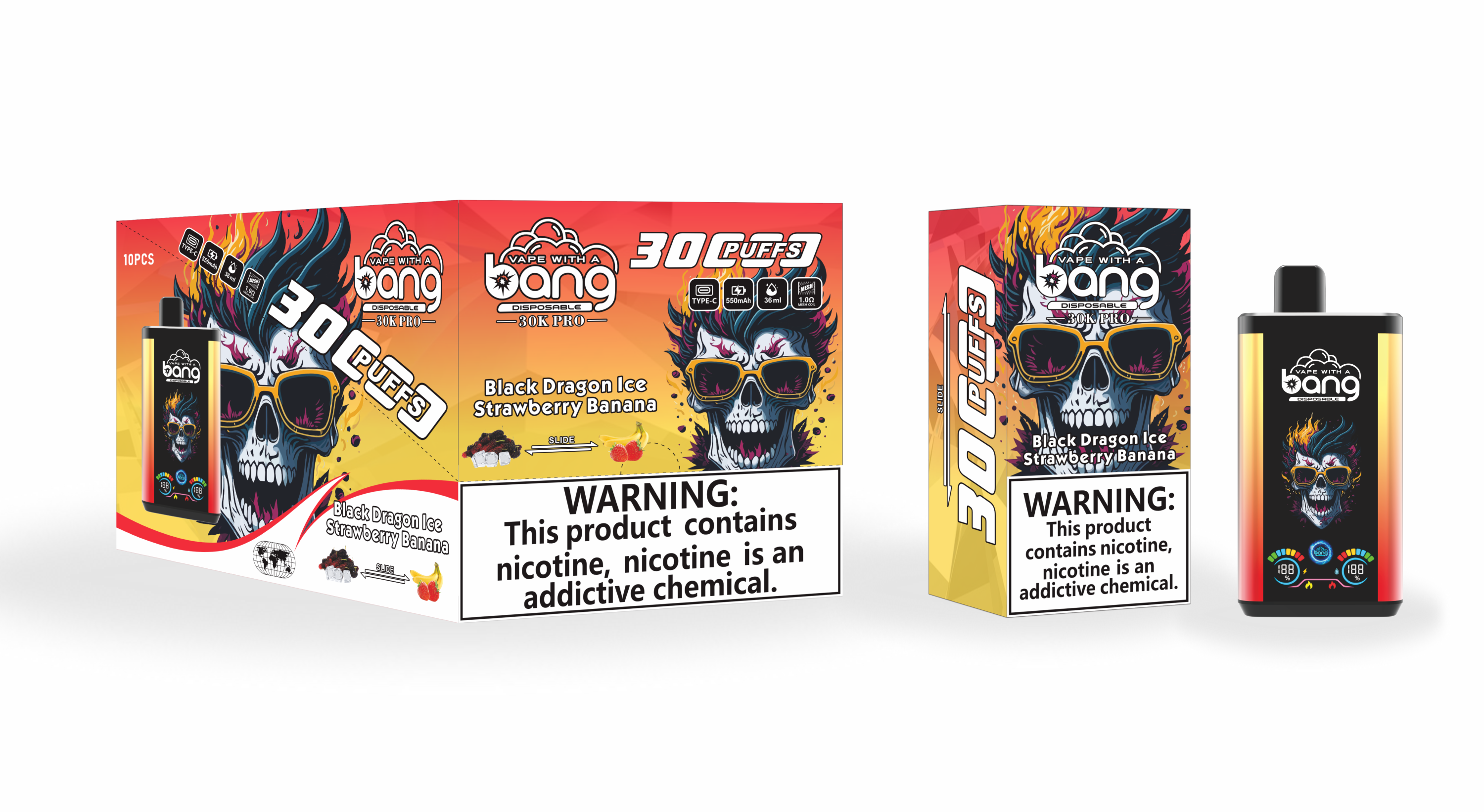 BangKing 30K Puffs Smart Full Screen Turn Ice Wholesale Disposable Vape Puff 30k Prefilled Pod-850mah  16 Flavors