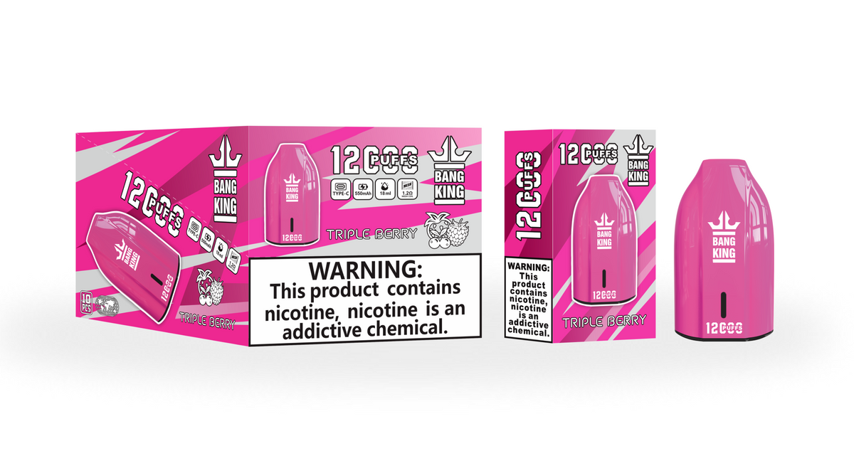 BangKing 12K Puffs Smart Full Screen Turn Ice Wholesale Disposable Vape Puff 12000k Prefilled Pod-850mAh Battery, Multiple Nicotine 12 Flavors