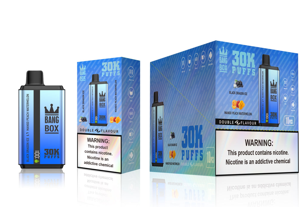 BANGBOX 30000 puffs dual flavors vape,LED Display capcity Batterya ,35ml 850MAH 12 Flavor