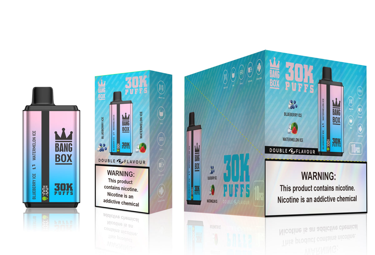 BANGBOX 30000 puffs dual flavors vape,LED Display capcity Batterya ,35ml 850MAH 12 Flavor