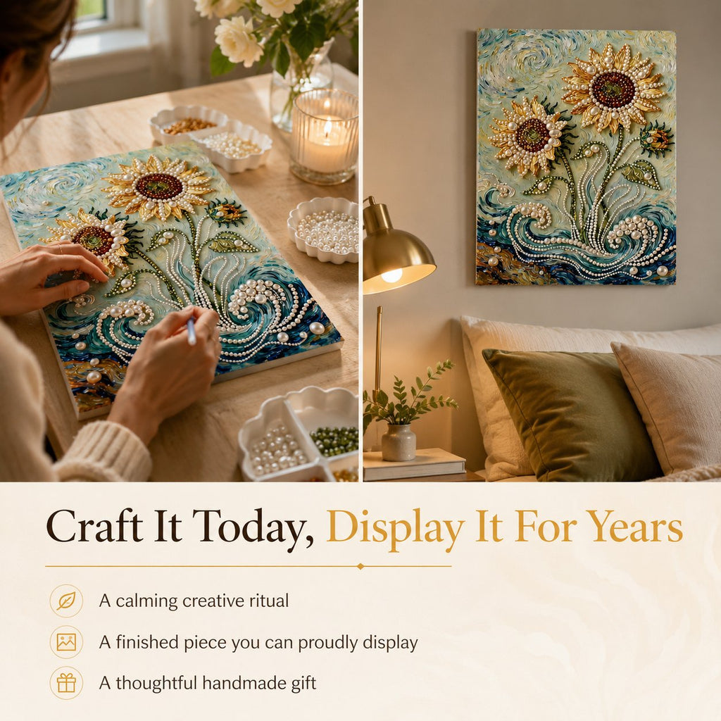 DIY Self-Adhesive Pearl Canvas Art for Elegant Wall Decor