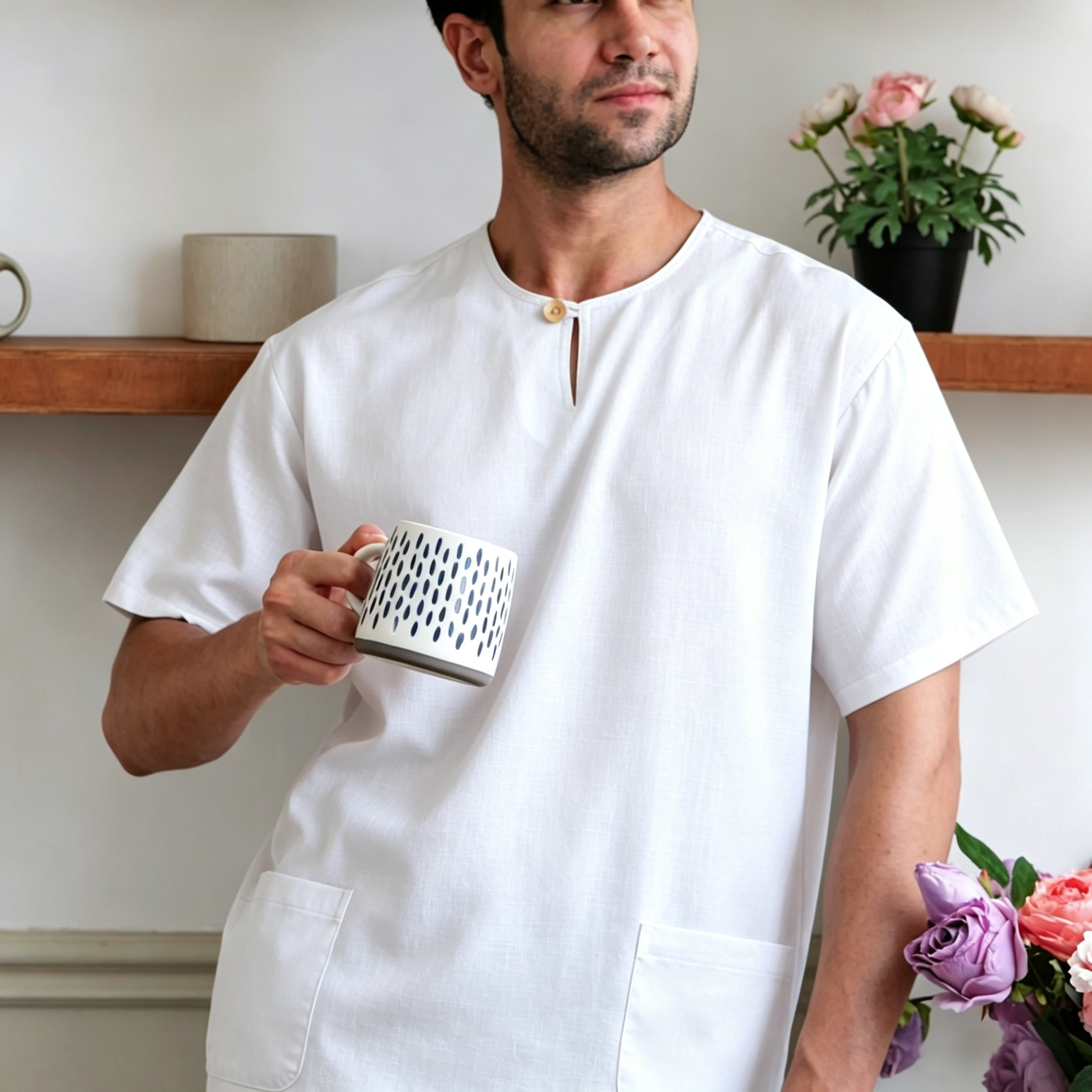 Stop Ironing. Upgrade to the Ultimate Minimalist White Kurta.