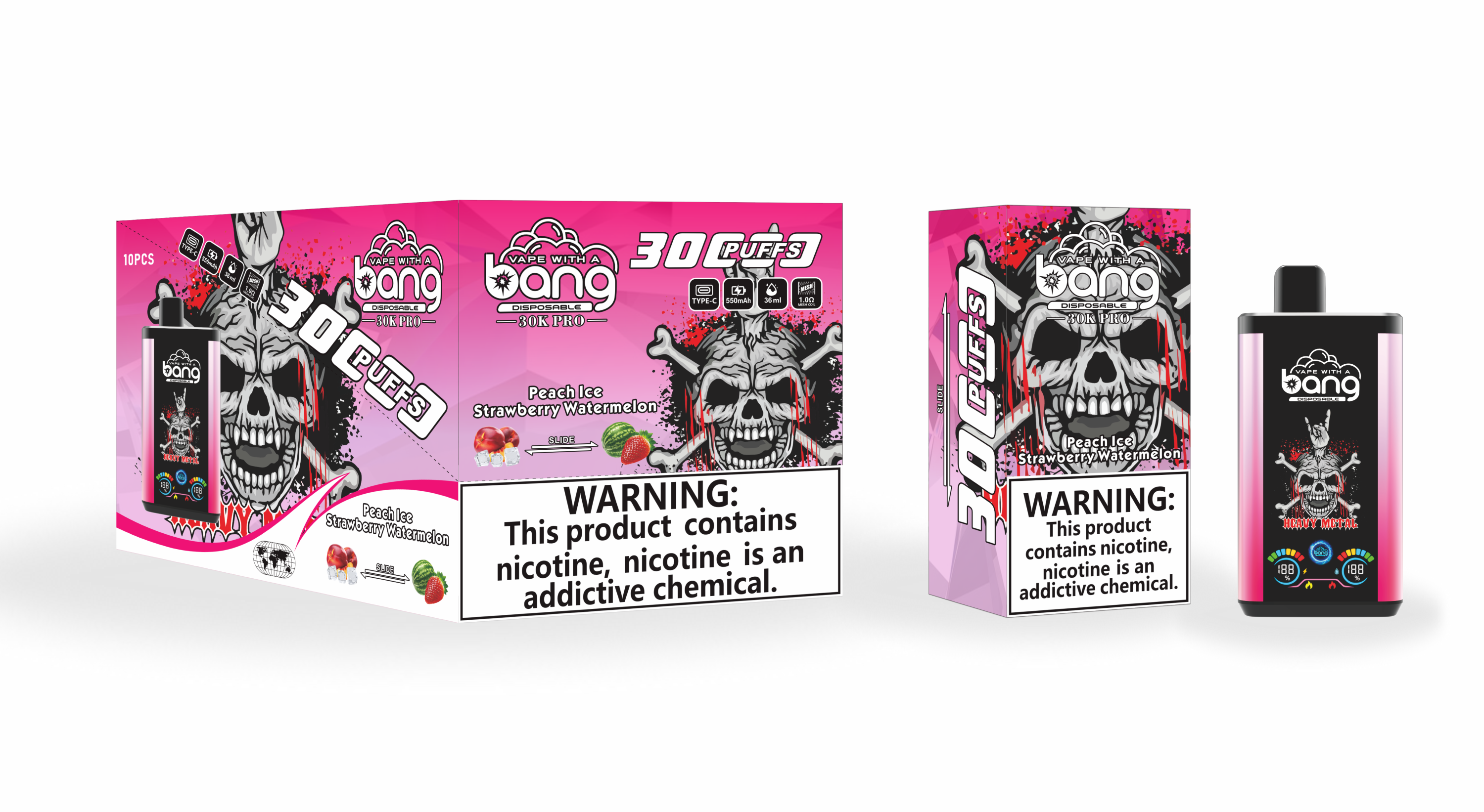 BangKing 30K Puffs Smart Full Screen Turn Ice Wholesale Disposable Vape Puff 30k Prefilled Pod-850mah  16 Flavors
