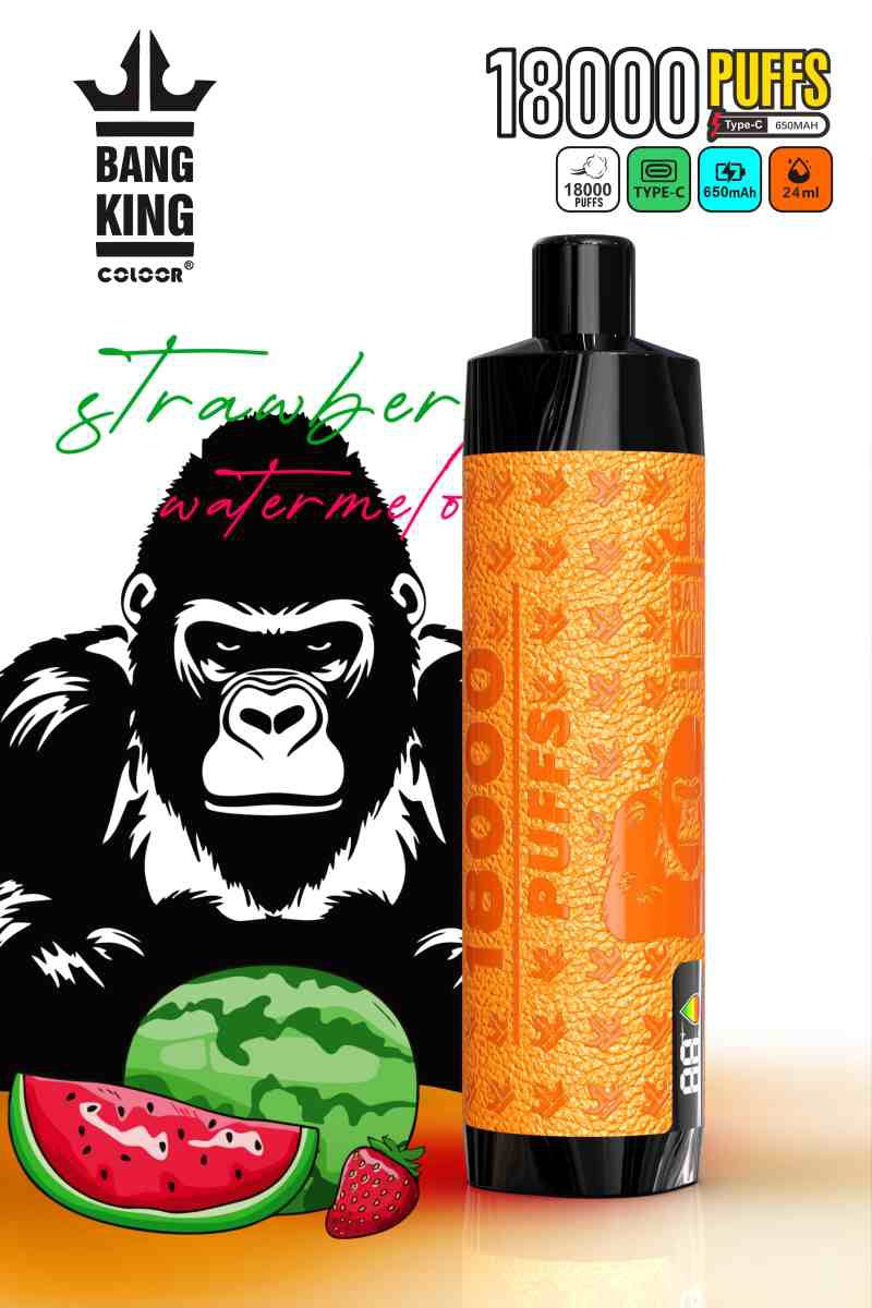 Bang King E Shisha 24ml E Liquid Disposable Pod 18000 Puffs Smart Screen Vaping Experience E Vapes