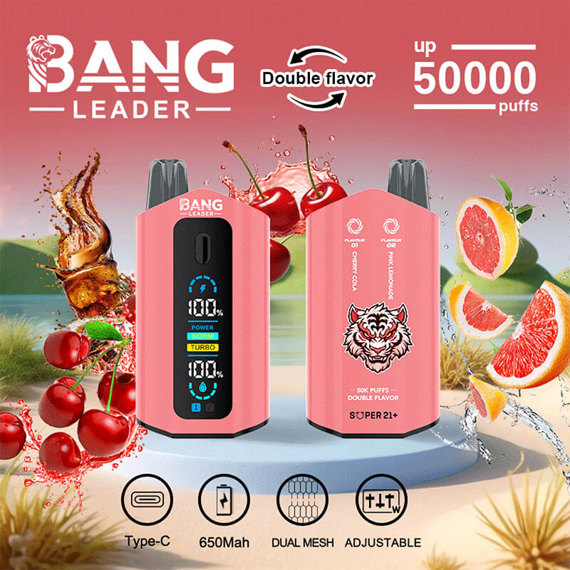 Bang Leader 50000 Puffs Disposable Vape (0% to 5% Nicotine) – Dual Pods, Unmatched Performance 650mAh battery 12 Flavors
