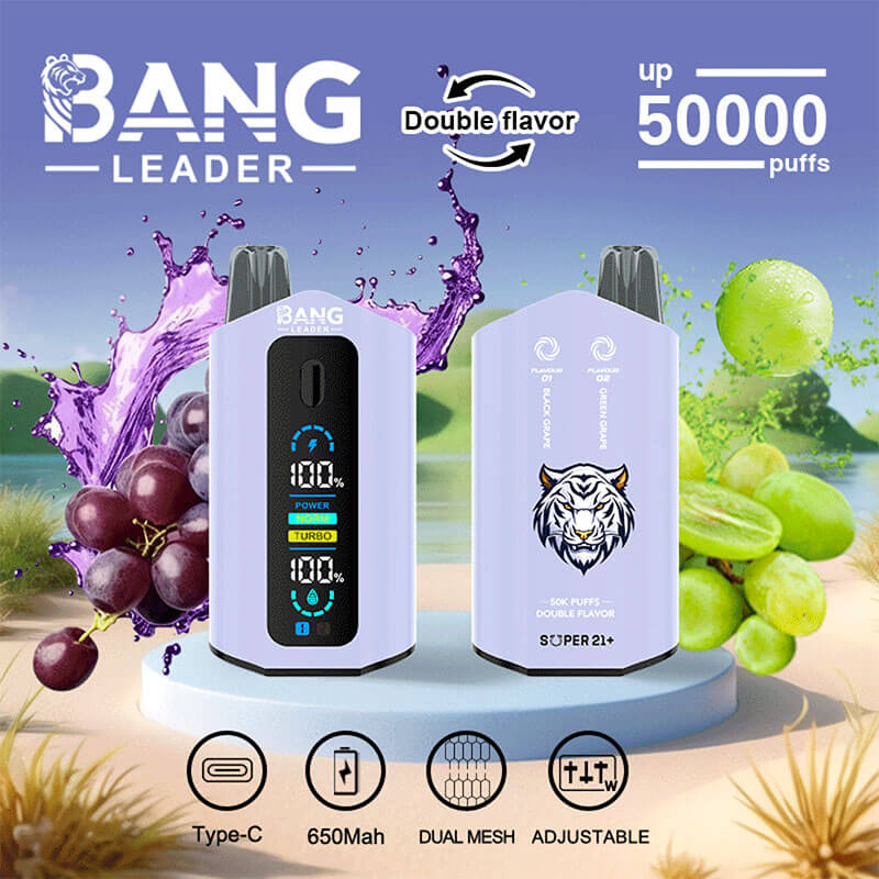 Bang Leader 50000 Puffs Disposable Vape (0% to 5% Nicotine) – Dual Pods, Unmatched Performance 650mAh battery 12 Flavors
