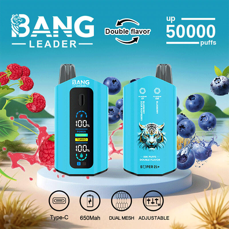 Bang Leader 50000 Puffs Disposable Vape (0% to 5% Nicotine) – Dual Pods, Unmatched Performance 650mAh battery 12 Flavors