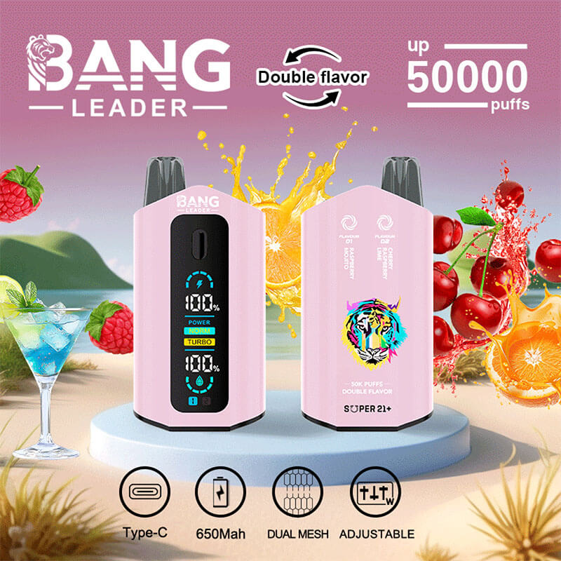 Bang Leader 50000 Puffs Disposable Vape (0% to 5% Nicotine) – Dual Pods, Unmatched Performance 650mAh battery 12 Flavors