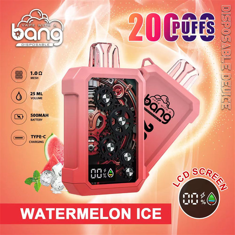 Bang King Double Crystal 20000 Puffs Vape (0% to 5% Nicotine) 20K Disposable Vape Pen E Cigarette Prefilled 25ml 650mAh 12 Flavors