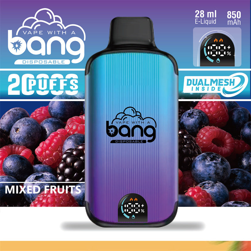 Bang 20000 Puffs LED Display Disposable Vape Bang King Double Crystal 20000 Puffs Vape 20K Disposable Vape Pen E Cigarette Prefilled 25ml 650mAh