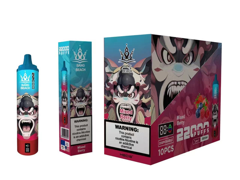 Disposable Vape Bang Beach 22000 Puffs With 850mah Battery And 36ml Liquid-850mAh Battery, 40ml E-liquid, Multiple Nicotine 12 Flavors