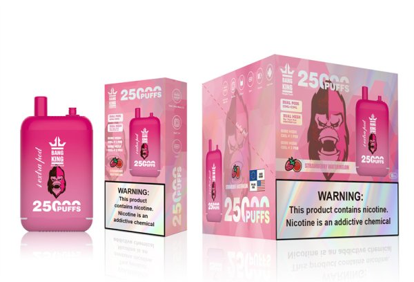 Bang King 25000 Puffs - 46mL Dual Tank (0% to 5% Nicotine)12 Flavors 650mAh Battery