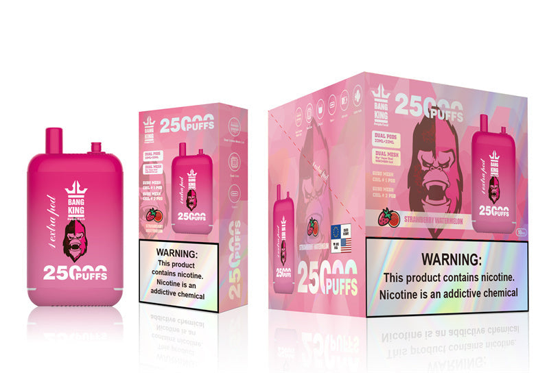 Bang King 25000 Puffs - 46mL Dual Tank (0% to 5% Nicotine) 650mAh Battery ，12 Flavors
