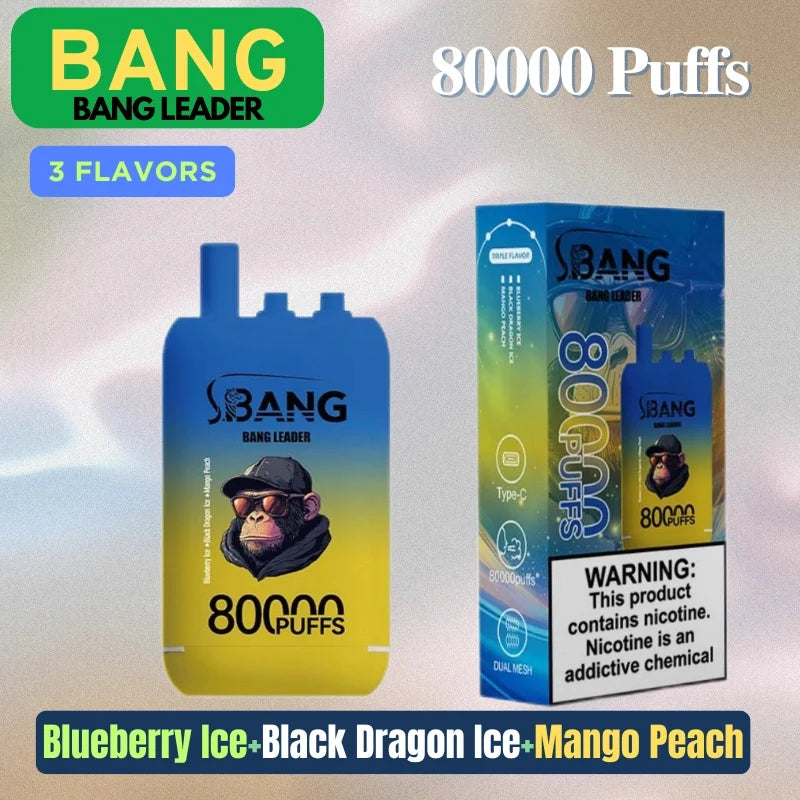 Bang bangleader 80000 Puffs Triple Flavors Disposable Price Super Sale-850mAh Battery, Multiple Nicotine 12 Flavors