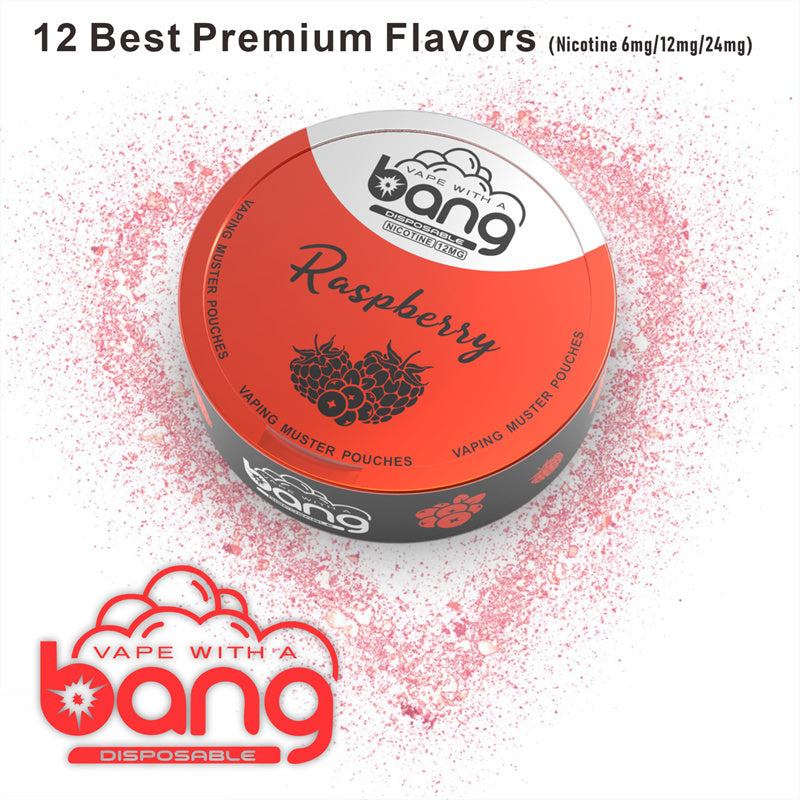 Factory sales Bang VAPING MUSTER POUCHES Nicotine 6mg/12mg/18mg  -Multiple Nicotine 12 Flavors