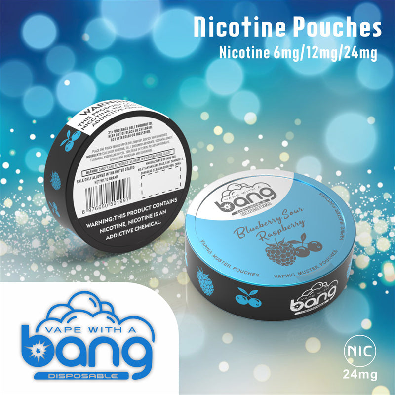 Factory sales Bang VAPING MUSTER POUCHES Nicotine 6mg/12mg/18mg  -Multiple Nicotine 12 Flavors