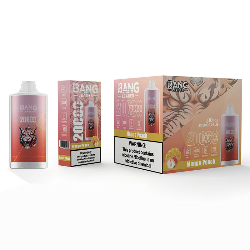 Bang Leader 20000 Puffs Disposable Vape(0% to 5% Nicotine) - 28ml E-Liquid, 650mAh Battery,Summer 12 Flavors