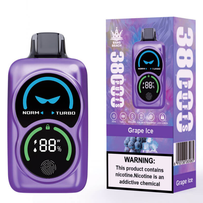 Bang Beach 38000 Puffs Disposable Vape-850mAh Battery, 40ml E-liquid, Multiple Nicotine 12 Flavors