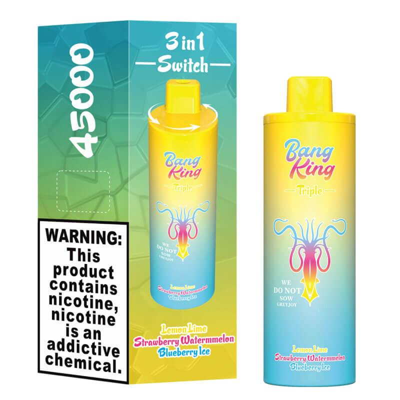 Bang King Triple 45000 Puffs 3 in 1 Disposable Vape - 3*15ml E-Liquid, 650mAh Battery 12 Flavors