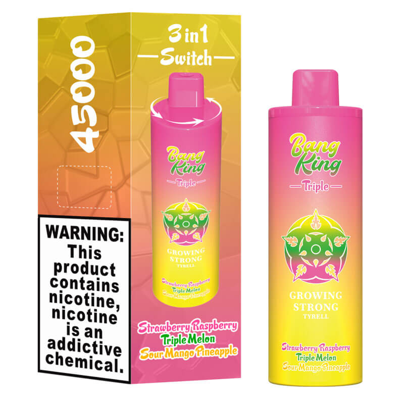 Bang King Triple 45000 Puffs 3 in 1 Disposable Vape - 3*15ml E-Liquid, 650mAh Battery 12 Flavors