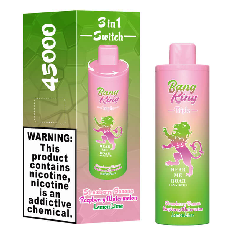 Bang King Triple 45000 Puffs 3 in 1 Disposable Vape - 3*15ml E-Liquid, 650mAh Battery 12 Flavors