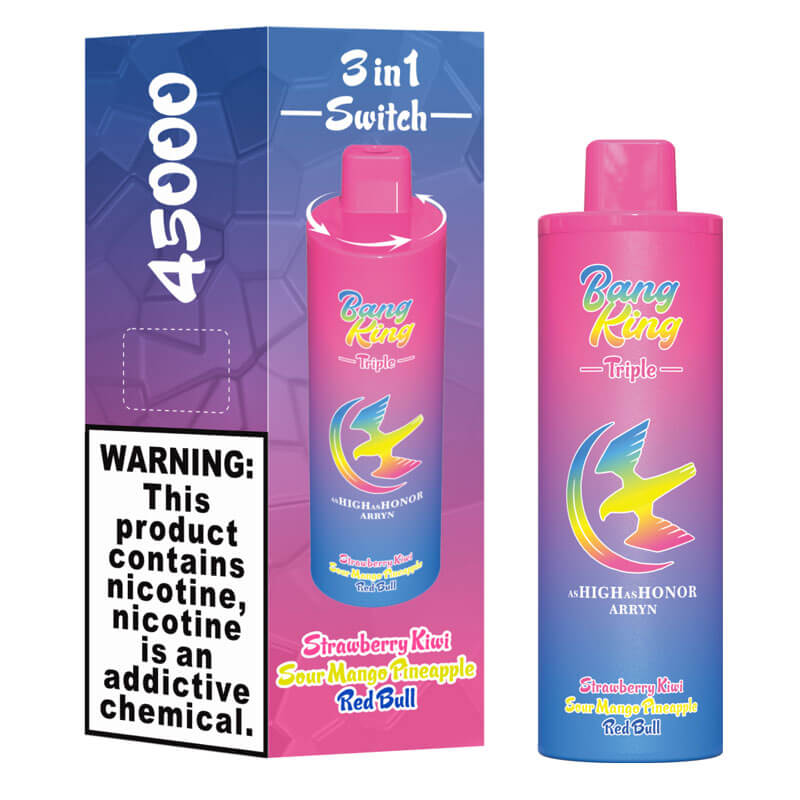 Bang King Triple 45000 Puffs 3 in 1 Disposable Vape - 3*15ml E-Liquid, 650mAh Battery 12 Flavors