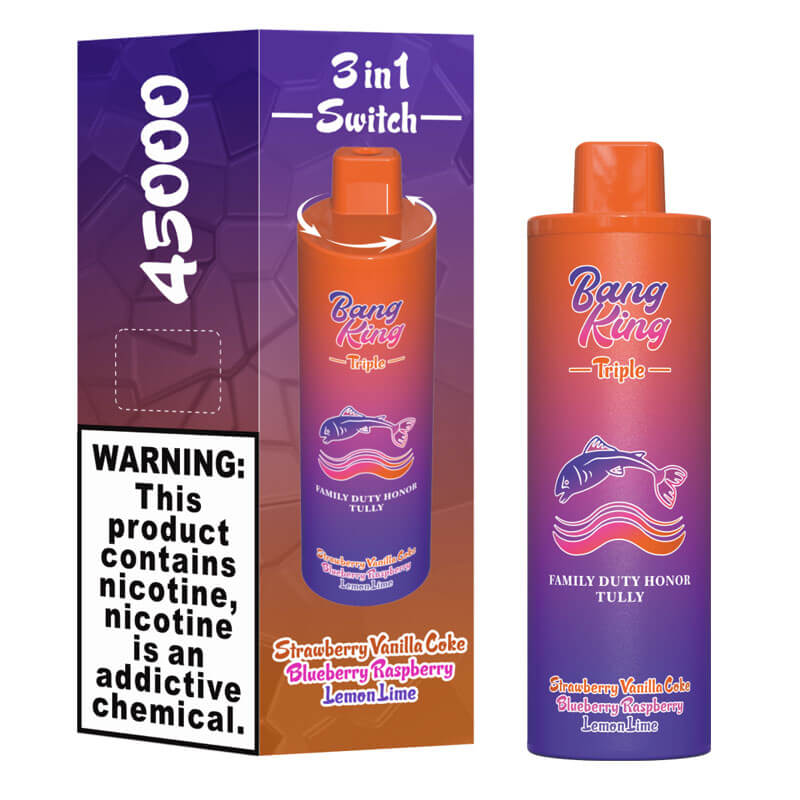 Bang King Triple 45000 Puffs 3 in 1 Disposable Vape - 3*15ml E-Liquid, 650mAh Battery 12 Flavors